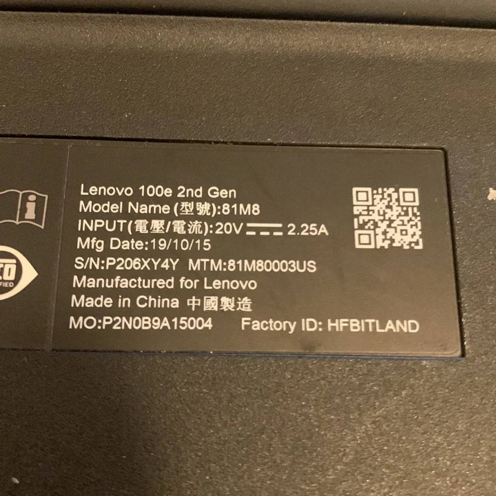Lenovo 100E Chromebook 2ND Gen Laptop Computer